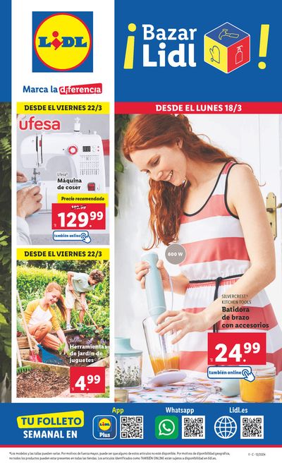 Ofertas de Hiper-Supermercados en San Sebastián de los Reyes | ¡BAZAR LIDL! de Lidl | 18/3/2024 - 24/3/2024