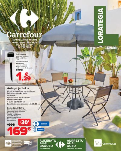 Catálogo Carrefour en Zumarraga | JARDIN (Conjuntos jardín, sillas playa, piscinas, plantas y barbacoas) | 15/3/2024 - 17/4/2024
