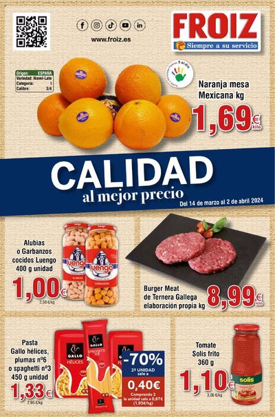 Catálogo Froiz en Ourense | Calidad al mejor precio | 15/3/2024 - 2/4/2024