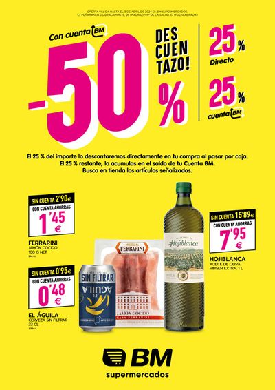Catálogo BM Supermercados en Fuenlabrada | -50% Descuentazo | 18/3/2024 - 3/4/2024