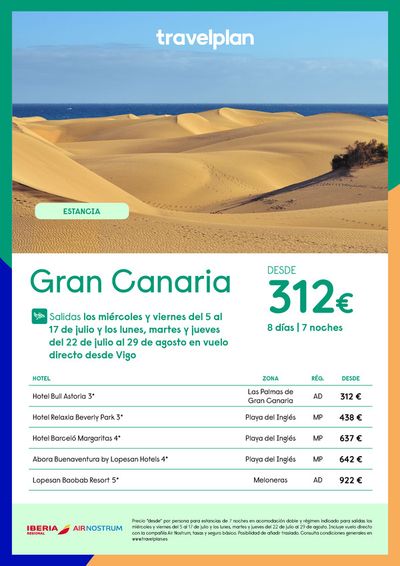 Ofertas de Viajes en Benidorm | Travelplan Gran Canaria desde 312€ de Travelplan | 5/7/2024 - 29/8/2024