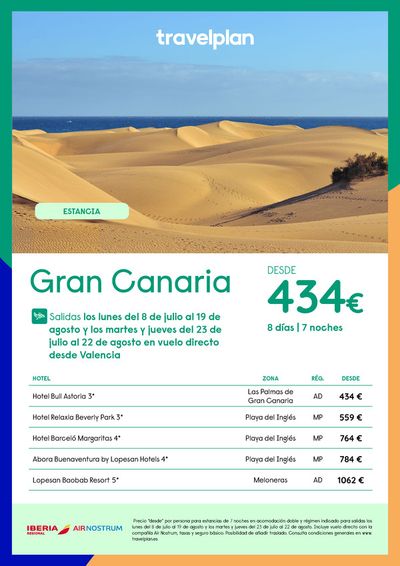 Ofertas de Viajes en Benidorm | Travelplan Gran Canaria desde 434€ de Travelplan | 8/7/2024 - 22/8/2024