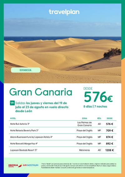 Ofertas de Viajes en Benidorm | Travelplan Gran Canaria desde 576€  de Travelplan | 19/7/2024 - 23/8/2024