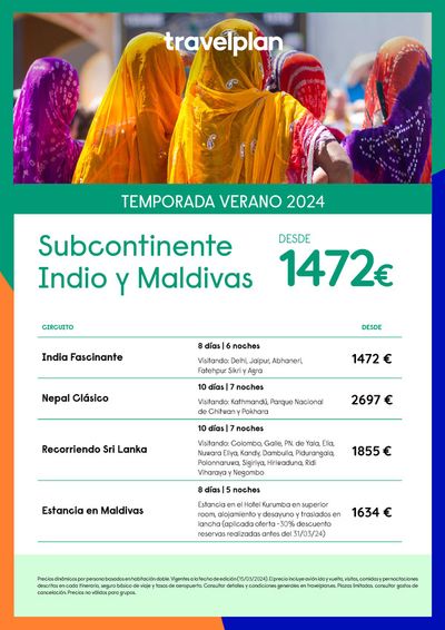 Catálogo Travelplan | Subcontinente Indio y Maldivas | 18/3/2024 - 31/3/2024