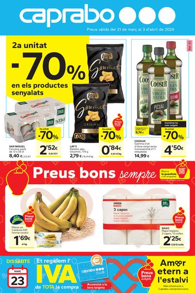 Ofertas de Hiper-Supermercados en Fraga | 2a Unitat - 70% de Caprabo | 21/3/2024 - 3/4/2024