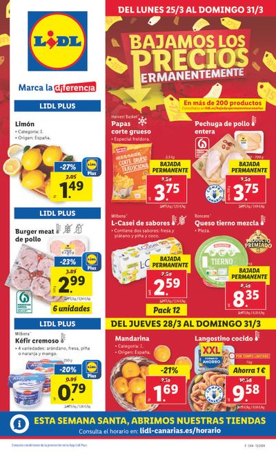 Ofertas de Hiper-Supermercados en Santa Brígida | Marca la diferencia de Lidl | 25/3/2024 - 31/3/2024