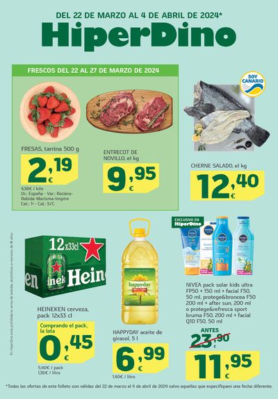Ofertas de Hiper-Supermercados en Playa Blanca | Ofertas desde el 22 de marzo de HiperDino | 22/3/2024 - 4/4/2024