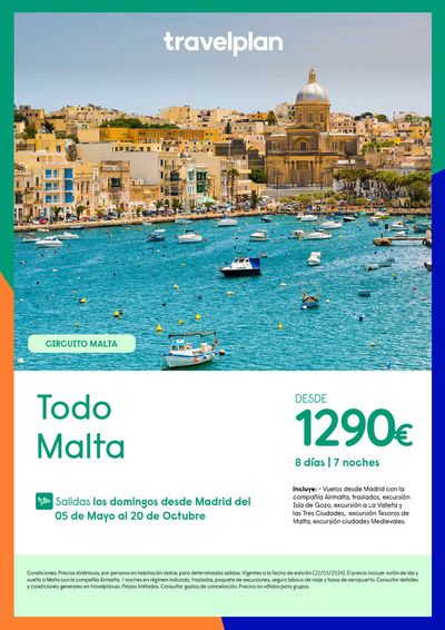 Catálogo Travelplan | Travelplan Todo Malta desde 1290€ | 5/5/2024 - 20/10/2024