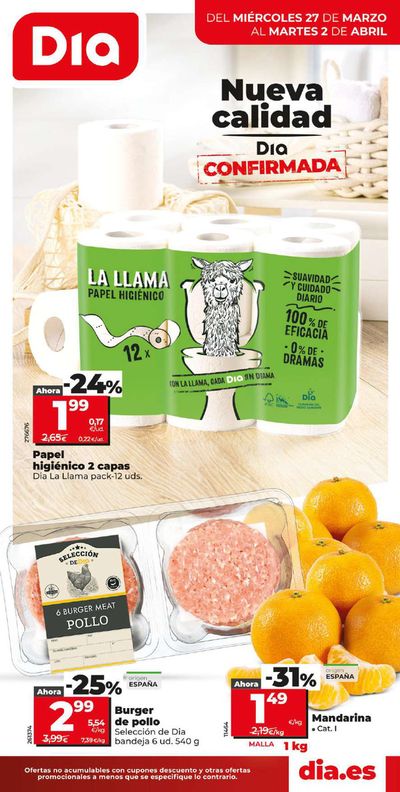 Catálogo Dia en Villarrobledo | Más de 100 productos a 1€ del 27 al 2 de abril | 27/3/2024 - 2/4/2024