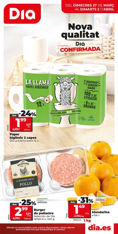 Ofertas de Hiper-Supermercados en Premià de Mar | Más de 100 productos a 1€ del 27 al 2 de abril de Dia | 27/3/2024 - 2/4/2024