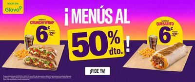 Ofertas de Restauración en Valencia | ¡Menús al 50% dto! de Taco Bell | 26/3/2024 - 10/4/2024