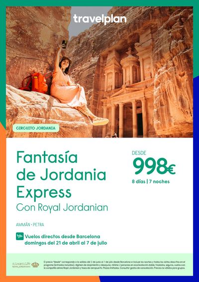 Ofertas de Viajes en Riveira | Travelplan Fantasía de Jordania Express desde 998€ de Travelplan | 21/4/2024 - 7/7/2024