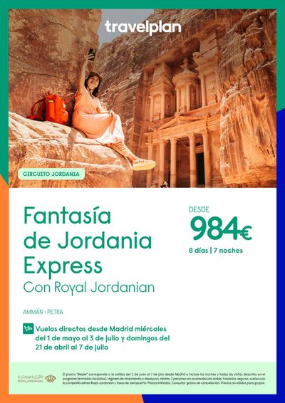 Ofertas de Viajes | Travelplan Jordania Fantasía de Jordania Express Con Royal Jordanian de Travelplan | 21/4/2024 - 7/7/2024