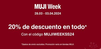 Catálogo Muji en Madrid | 20% de descuento en todo | 28/3/2024 - 3/4/2024