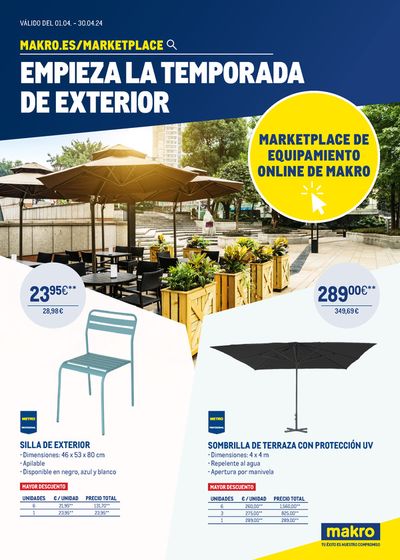 Catálogo Makro en Tarragona | Empieza la temporada de exterior - Marketplace online | 2/4/2024 - 30/4/2024