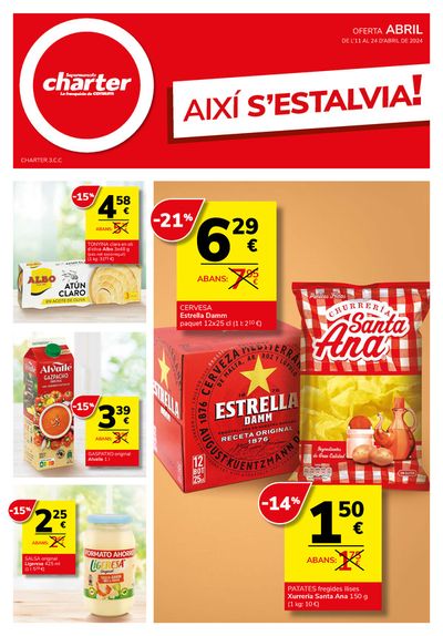 Catálogo Supermercados Charter en Lliça d'Amunt | AIXÍ S’ESTALVIA! | 11/4/2024 - 24/4/2024