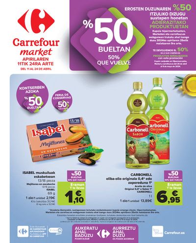 Catálogo Carrefour Market en Berango | 50% QUE VUELVE | 11/4/2024 - 24/4/2024