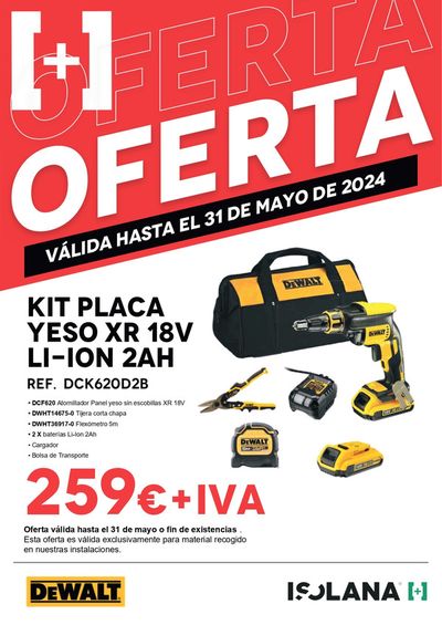 Catálogo Isolana en Leganés | kit placa yeso XR 18V Li-Ion 2Ah DEWALT | 12/4/2024 - 31/5/2024