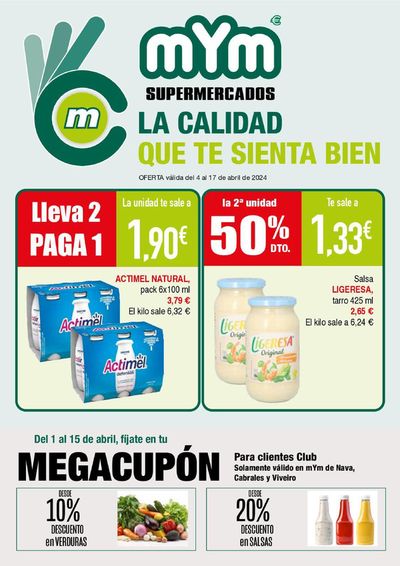 Ofertas de Hiper-Supermercados en San Vicente de la Barquera | Ofertas folleto mYm supermercados de Masymas | 12/4/2024 - 17/4/2024