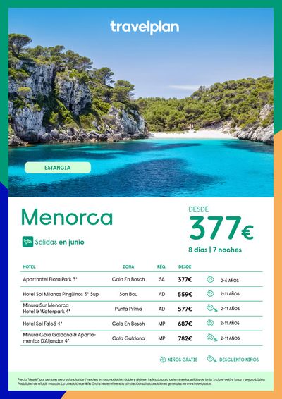 Ofertas de Viajes en Medina de Pomar | Travelplan Menorca de Travelplan | 15/4/2024 - 17/5/2024
