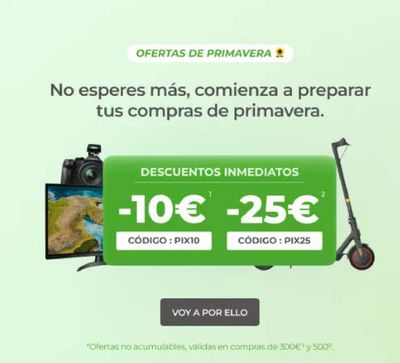 Ofertas de Informática y Electrónica en Linares | Oferta de primavera de Pixmania | 15/4/2024 - 18/4/2024