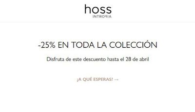 Ofertas de Ropa, Zapatos y Complementos en Boadilla del Monte | -25% en toda la colección de Hoss Intropia | 16/4/2024 - 28/4/2024