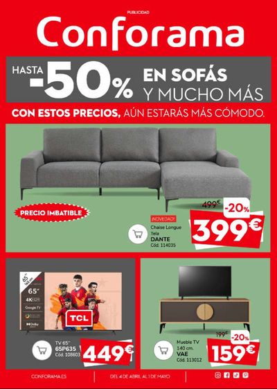 Catálogo Conforama en Getafe | Hasta -50% en sofás y mucho más | 17/4/2024 - 1/5/2024