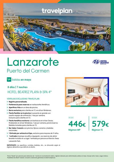 Ofertas de Viajes | Travelplan Lanzarote Puerto del Carmen de Travelplan | 18/4/2024 - 30/4/2024