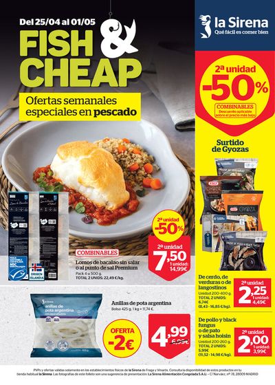Ofertas de Hiper-Supermercados en Alcanar | Ofertas semanales especiales en pescado de La Sirena | 25/4/2024 - 1/5/2024