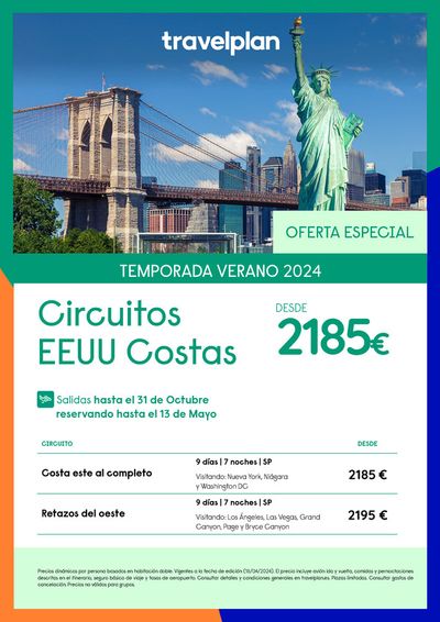 Ofertas de Viajes en Ripollet | Travelplan Nueva York Circuitos EEUU Costas de Travelplan | 22/4/2024 - 21/5/2024