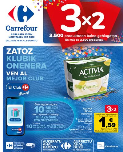 Catálogo Carrefour en Irún | 3x2 en más de 3.500 productos | 25/4/2024 - 9/5/2024