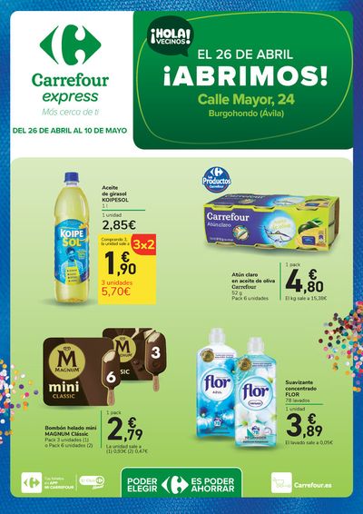 Ofertas de Hiper-Supermercados en Sotillo de la Adrada | ¡ABRIMOS! de Carrefour Express | 26/4/2024 - 10/5/2024