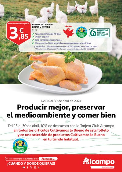 Catálogo Alcampo en Lugo | Producir mejor, preservar el medioambiente y comer bien | 22/4/2024 - 30/4/2024