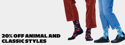 Ofertas de Ropa, Zapatos y Complementos en Granollers | 20% off animal and classic styles de Happy Socks | 24/4/2024 - 30/4/2024