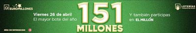 Ofertas de Ocio en Paterna | ¡151 millones! de Loterías y Apuestas del Estado | 26/4/2024 - 26/4/2024