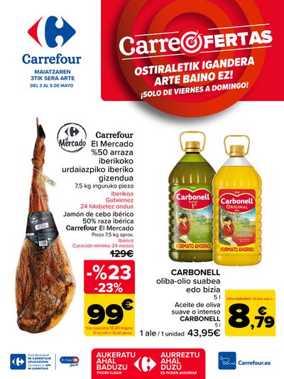Ofertas de Hiper-Supermercados en Bilbao | CARREOFERTAS de Carrefour | 3/5/2024 - 5/5/2024