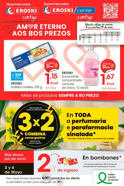 Ofertas de Hiper-Supermercados en Ribadeo | Amor eterno aos bos prezos EROSKI de Eroski | 3/5/2024 - 14/5/2024