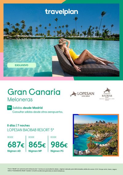 Ofertas de Viajes en Prat de Llobregat | Travelplan Gran Canaria de Travelplan | 3/5/2024 - 31/5/2024