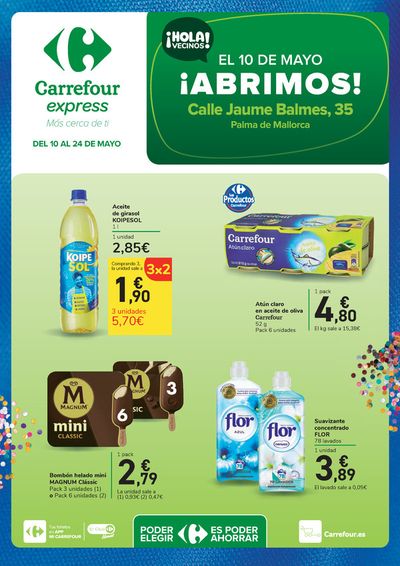 Ofertas de Hiper-Supermercados en Peguera | ¡ABRIMOS! Palma de Mallorca de Carrefour Express | 10/5/2024 - 24/5/2024