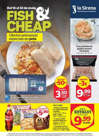 Ofertas de Hiper-Supermercados en Calella de Palafrugell | Ofertes setmanals especials en peix de La Sirena | 15/5/2024 - 22/5/2024