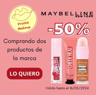 Ofertas de Perfumerías y Belleza en Moncada | Promoción de MAYBELLINE -50% de Perfumerías Laguna | 7/5/2024 - 16/5/2024