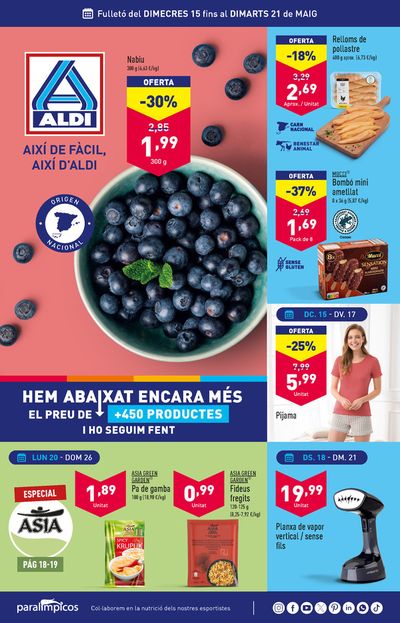 Catálogo ALDI en Santa Coloma de Gramenet | ¡Así de fácil, así de Aldi! | 15/5/2024 - 21/5/2024