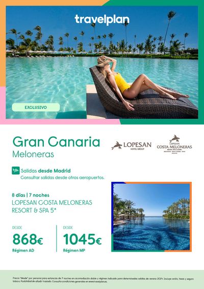 Ofertas de Viajes en Puente Genil | Travelplan Gran Canaria de Travelplan | 9/5/2024 - 23/5/2024