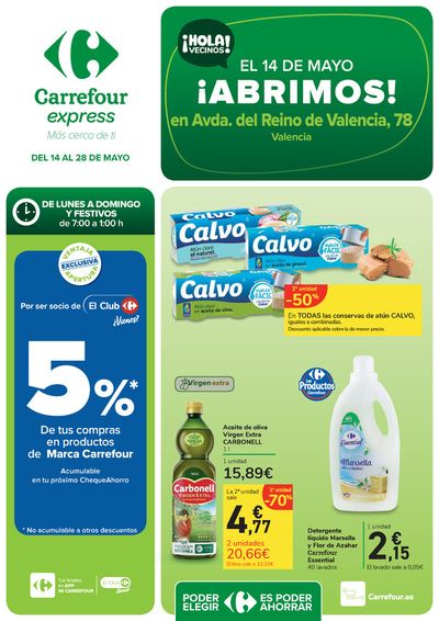 Catálogo Carrefour Express en Torrent | ¡ABRIMOS! Avda. del Reino de Valencia | 14/5/2024 - 28/5/2024