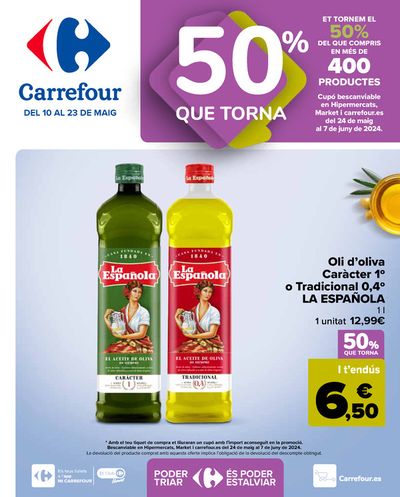 Catálogo Carrefour en Sant Guim de Freixenet | Que Vuelve 50% | 10/5/2024 - 23/5/2024