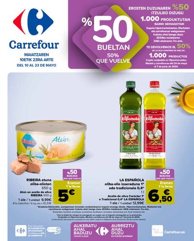 Catálogo Carrefour en Muxika | Que Vuelve 50% | 10/5/2024 - 23/5/2024