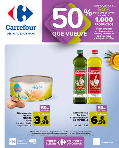 Catálogo Carrefour en Villalobón | Que Vuelve 50% | 10/5/2024 - 23/5/2024
