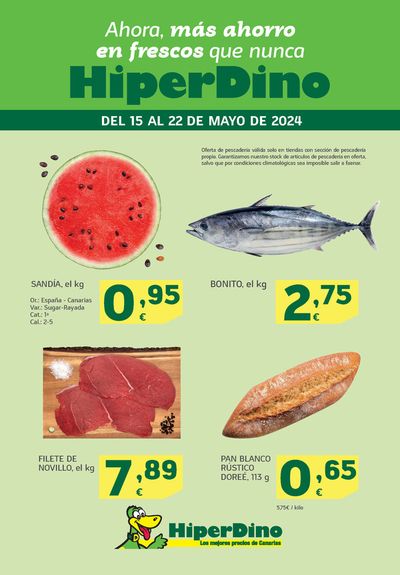 Ofertas de Hiper-Supermercados en Puntagorda | Ofertas en frescos desde el 15 de mayo de HiperDino | 15/5/2024 - 22/5/2024