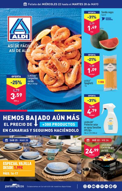 Ofertas de Hiper-Supermercados en San Andrés | Así de fácil, así de Aldi de ALDI | 22/5/2024 - 28/5/2024