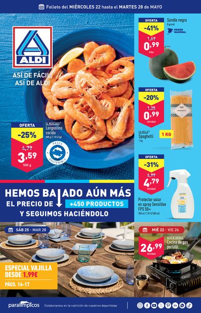 Ofertas de Hiper-Supermercados en Can Pastilla | Así de fácil, así de Aldi de ALDI | 22/5/2024 - 28/5/2024